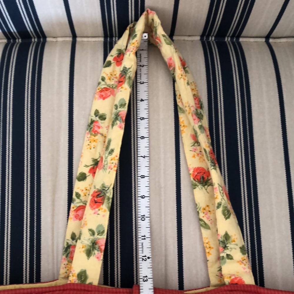 April Cornell for Silversti large yellow floral quilted fabric tote bag EUC - Picture 10 of 10